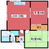 第1マルイハイツ 2LDKの間取り