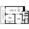サントノーレ厚別 2LDKの間取り