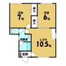 ホマレマンションC棟 2LDKの間取り