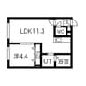 レジデンス南郷通16丁目北 A 1LDKの間取り