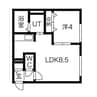 ecoa厚別中央 1LDKの間取り