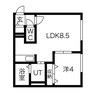 ecoa厚別中央 1LDKの間取り