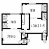 青葉ハウス 3LDKの間取り