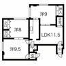 青葉ハウス 3LDKの間取り