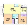 ラデュレひばりが丘 2LDKの間取り