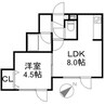 珊瑚第二マンション 1LDKの間取り