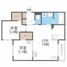 エフュート新さっぽろ 2LDKの間取り