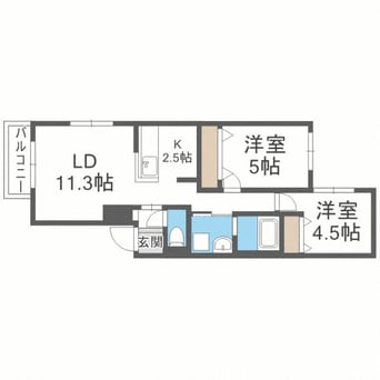 間取図 Ｃａｓａ　Ｒｉｃｃａ