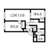 ブランシャールＣＮひばりが丘 2LDKの間取り