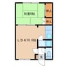 サンハイツ山の手 1LDKの間取り