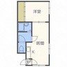 ル・ウェスト円山 1LDKの間取り