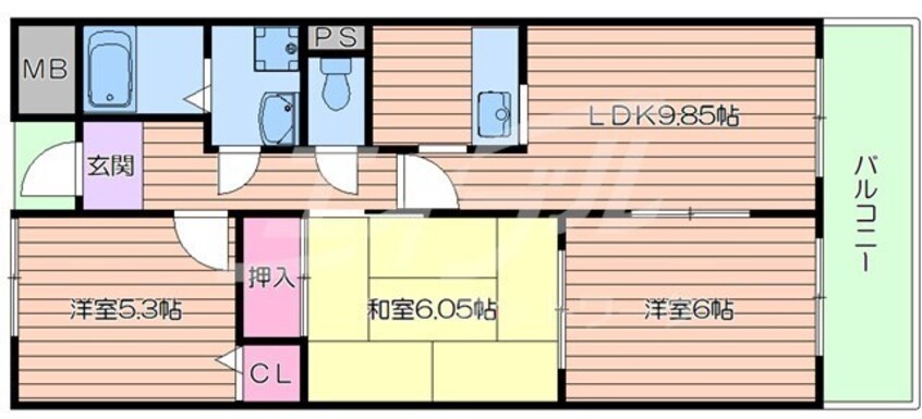 間取図 サンリッツ東千里