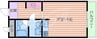 エイト摂津 1Rの間取り