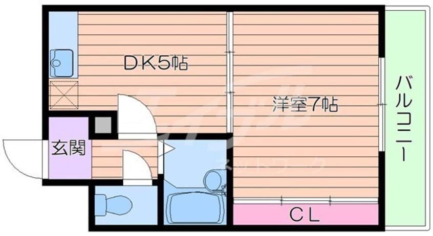 間取図 阪急京都線/正雀駅 徒歩1分 5階 築34年