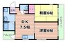 麻田レインボーハイツ 2DKの間取り
