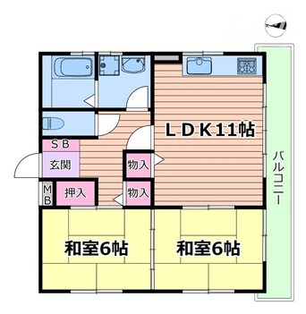 間取図 東海道本線<琵琶湖線・JR京都線>/吹田駅 徒歩4分 3階 築29年