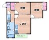 富士林プラザ11番館 2LDKの間取り