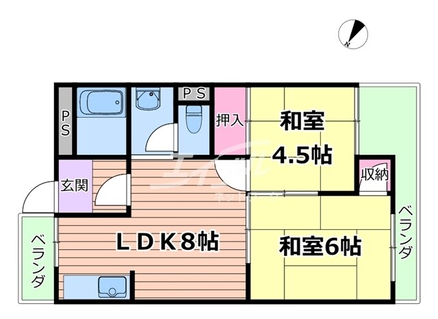 間取り図 長野コーポB棟