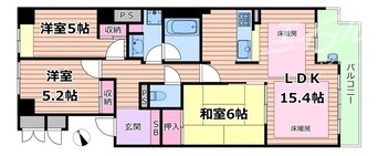 間取図 大阪モノレール大阪モノレール線/万博記念公園駅 徒歩13分 6階 築21年