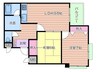 イーストヴィレッジ宮の前 2LDKの間取り