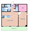 コリーヌ江坂 1LDKの間取り