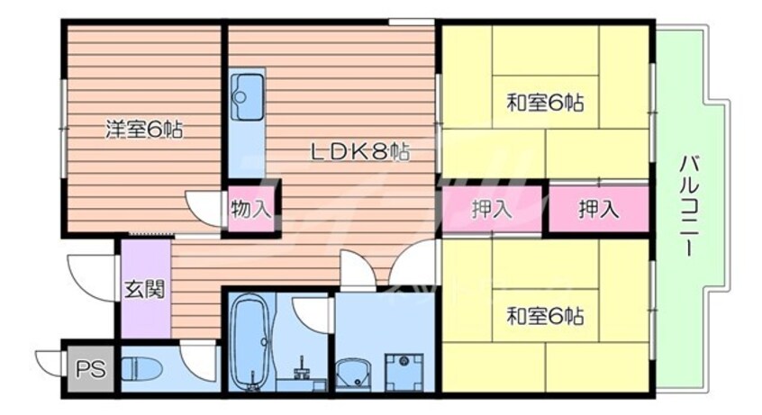 間取図 ロイヤルハイツトクモト