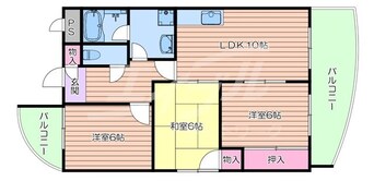 間取図 東海道本線<琵琶湖線・JR京都線>/千里丘駅 徒歩23分 3階 築26年