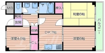 間取図 東海道本線<琵琶湖線・JR京都線>/吹田駅 徒歩3分 4階 築37年