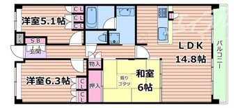 間取図 ステイツ千里山田プリズム