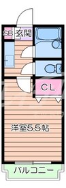 コスモハイツ 1Kの間取り