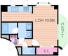 ヴィラメルヘンシュロス 1Kの間取り
