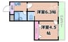 ローズハイツ 1DKの間取り