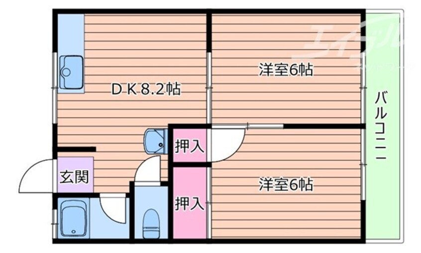 間取図 ハイツつるの