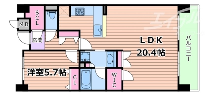 間取図 エスリード上新庄駅前セミリア