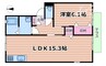 ディアス昭和園 1LDKの間取り