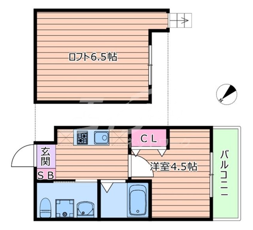 間取図 サン・ホワイティ大桐