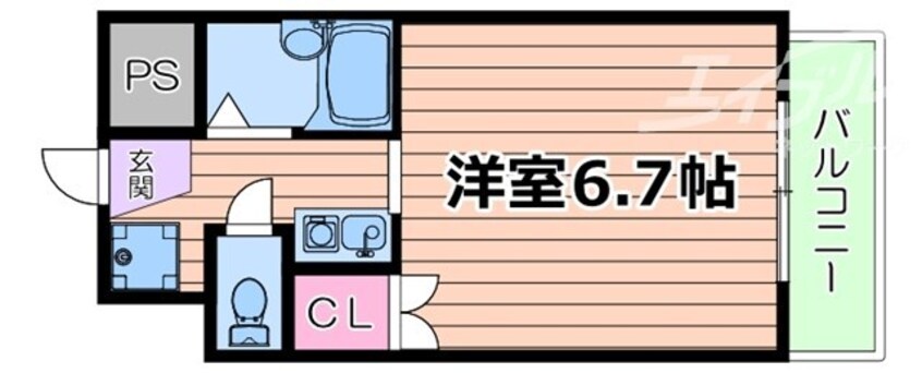 間取図 阪急千里線/吹田駅 徒歩10分 4階 築34年