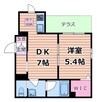 シャーメゾン広陽 1DKの間取り