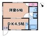 フジコーポ 1DKの間取り