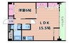 グロワール北江口 1LDKの間取り