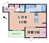 パルボヌール 1LDKの間取り