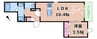 パルボヌール 1LDKの間取り
