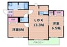エスペーロサチ 2LDKの間取り