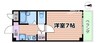 ヴィルヌーブ 1Kの間取り