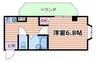 ハイムディローゼⅡ 1Kの間取り