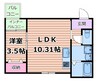 レーヴ茨木元町 1LDKの間取り