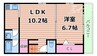 ハイツ双立 1LDKの間取り