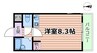 キューブ豊里 1Rの間取り