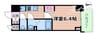 ArtizA淡路 1Kの間取り