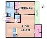 ルミエールB 1LDKの間取り